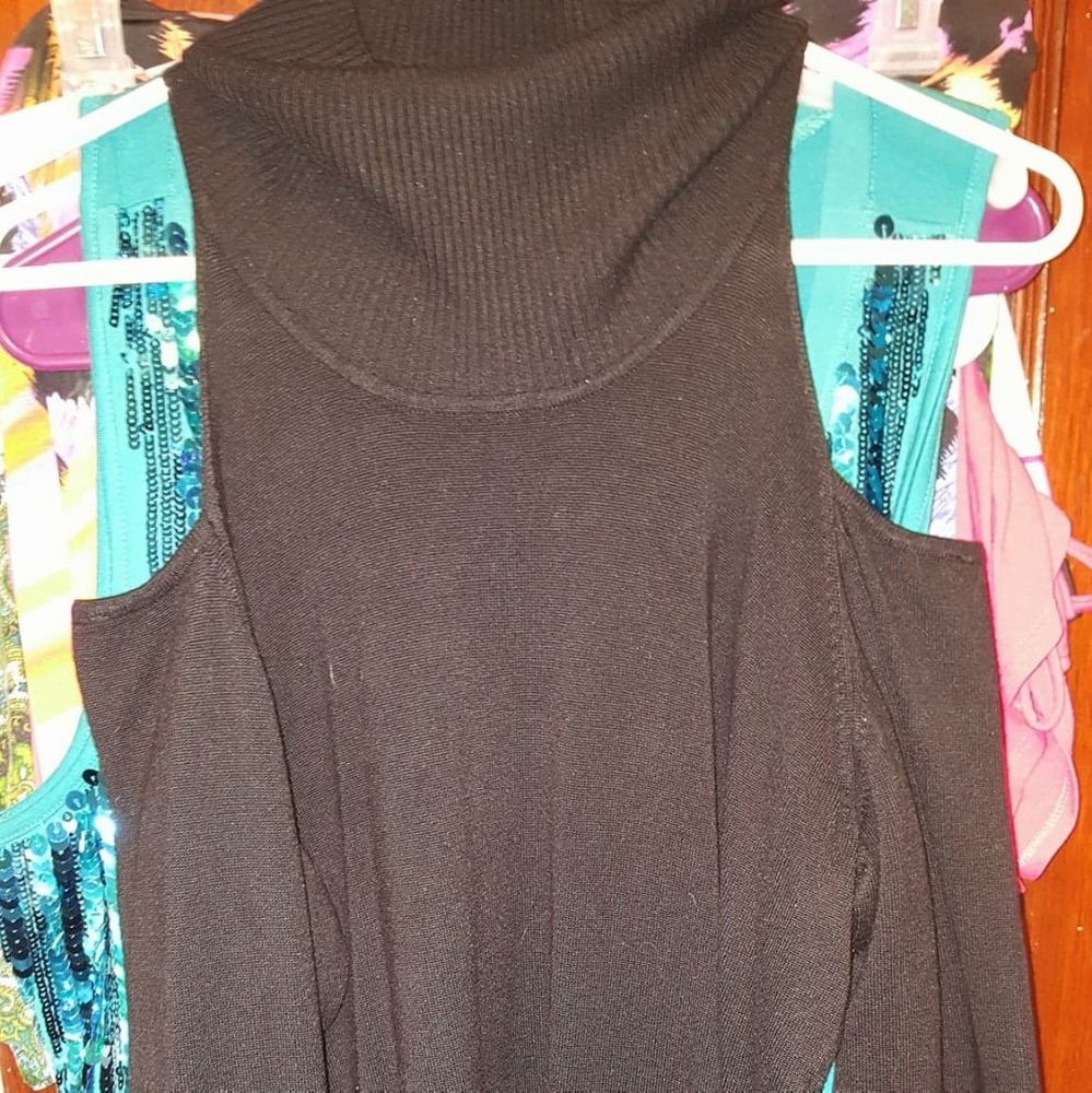 Long, long sleeved  black sweater turtleneck